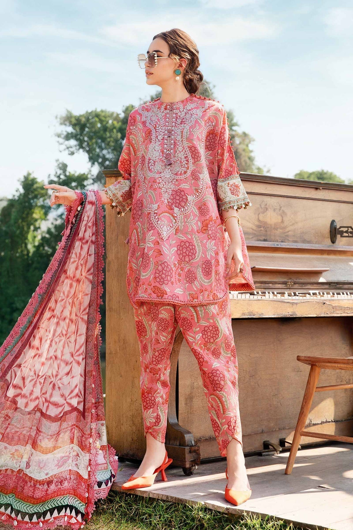 3 Piece Unstitched Printed Lawn Suit - MPT-2513-A