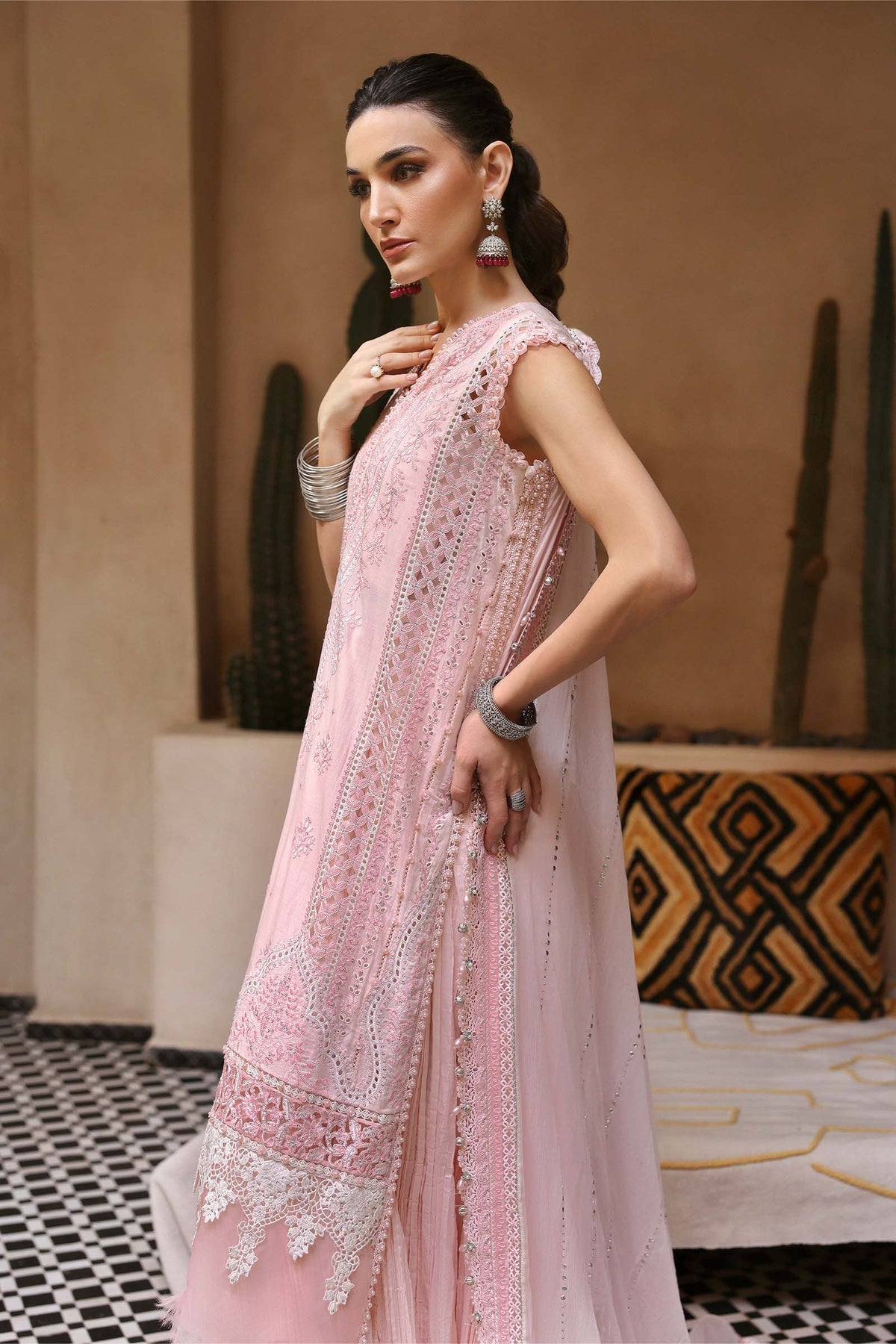 3 Piece Unstitched Embroidered Lawn Suit - D-2511-A
