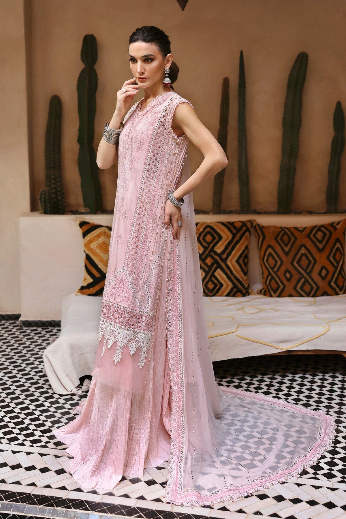 3 Piece Unstitched Embroidered Lawn Suit - D-2511-A