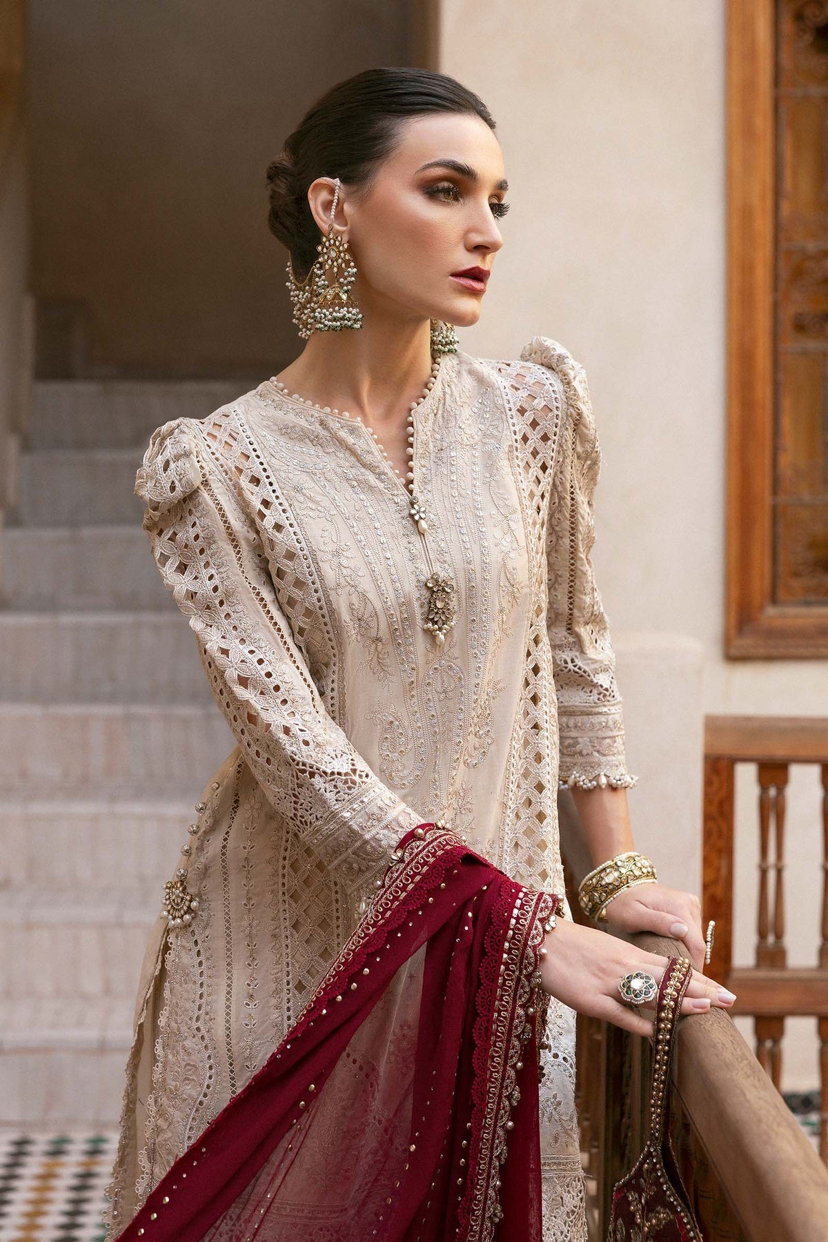 3 Piece Unstitched Embroidered Lawn Suit - D-2511-B