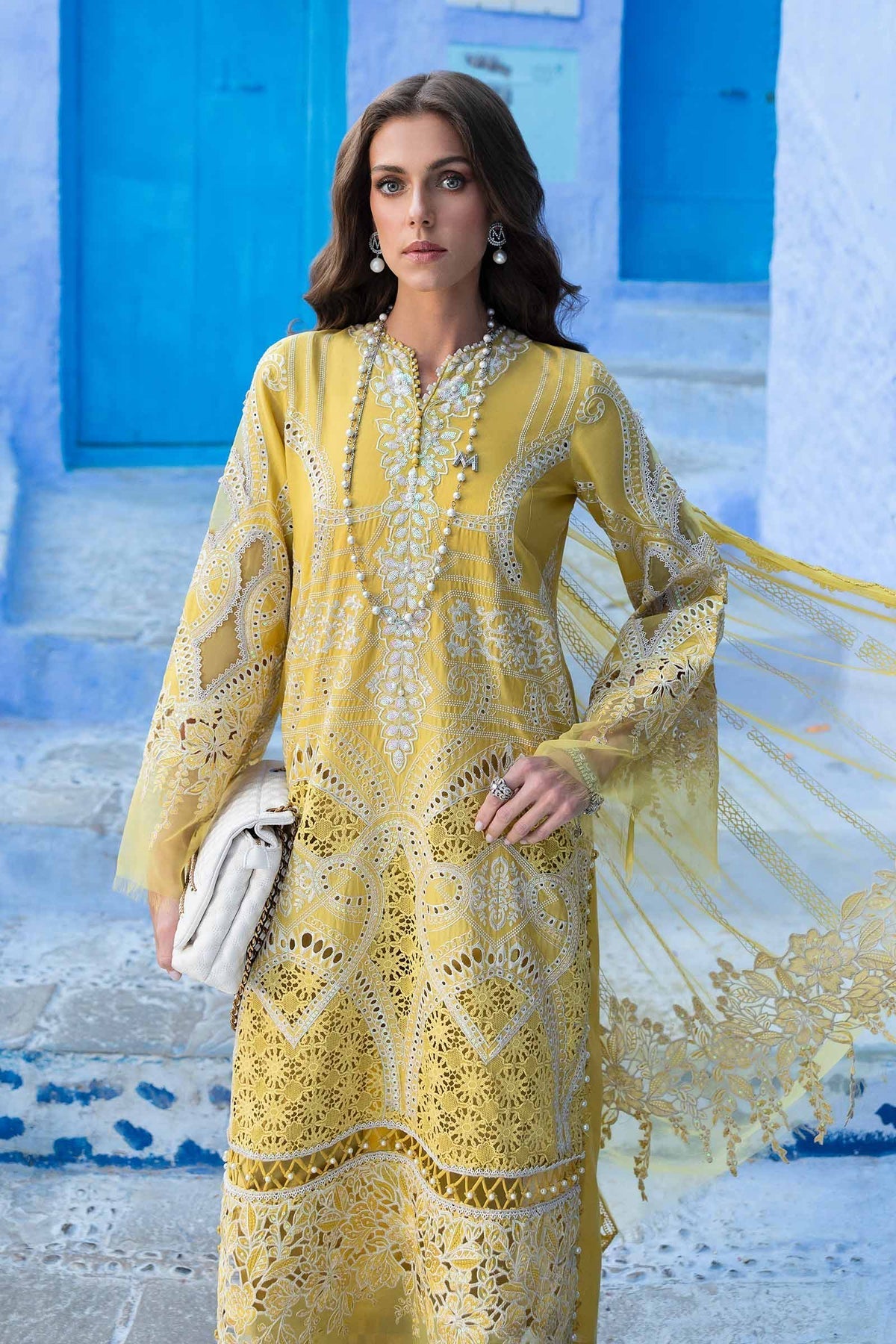 3 Piece Unstitched Embroidered Lawn Suit - D-2512-A