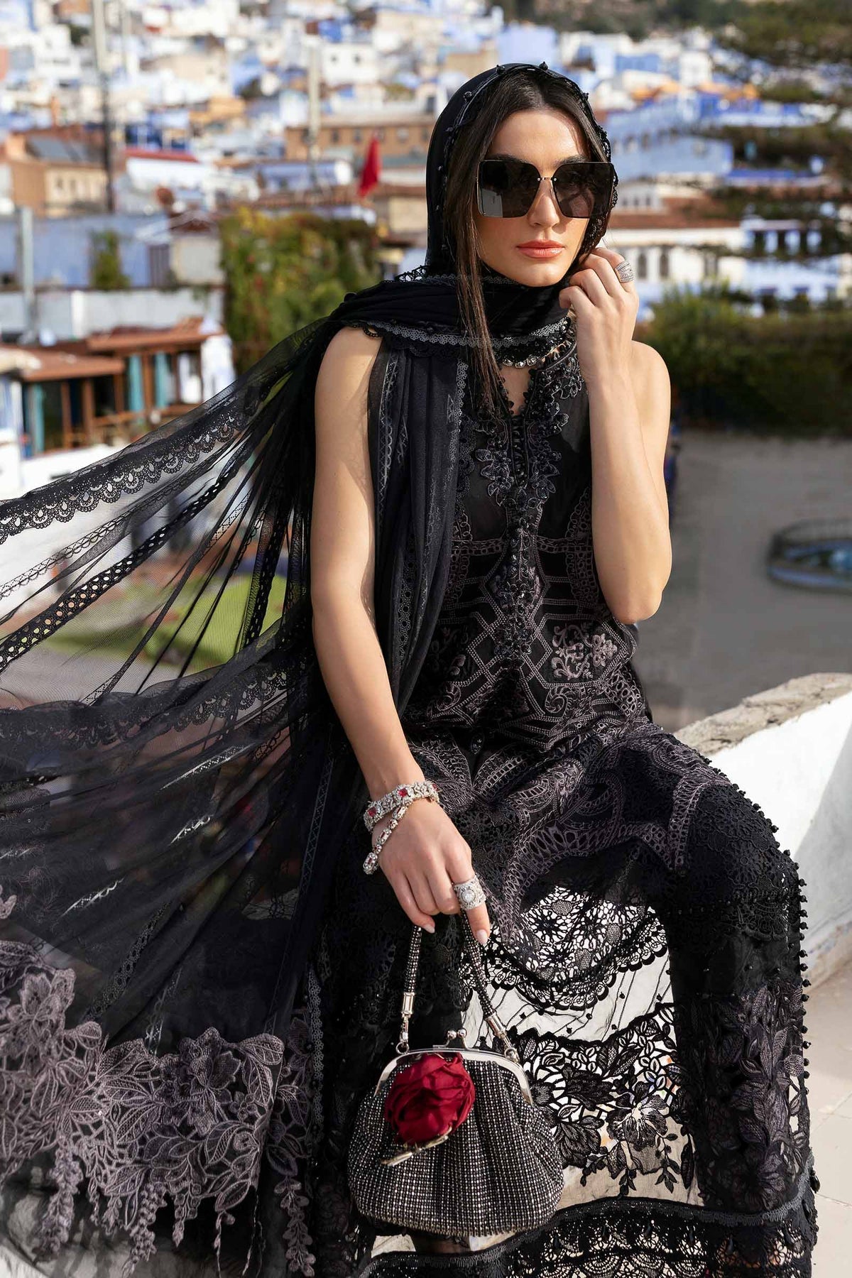 3 Piece Unstitched Embroidered Lawn Suit - D-2512-B