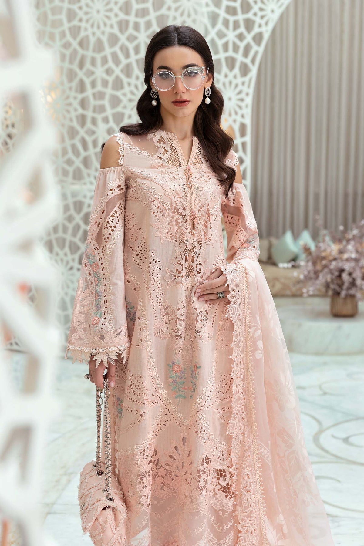 3 Piece Unstitched Embroidered Dobby Lawn Suit - D-2513-A