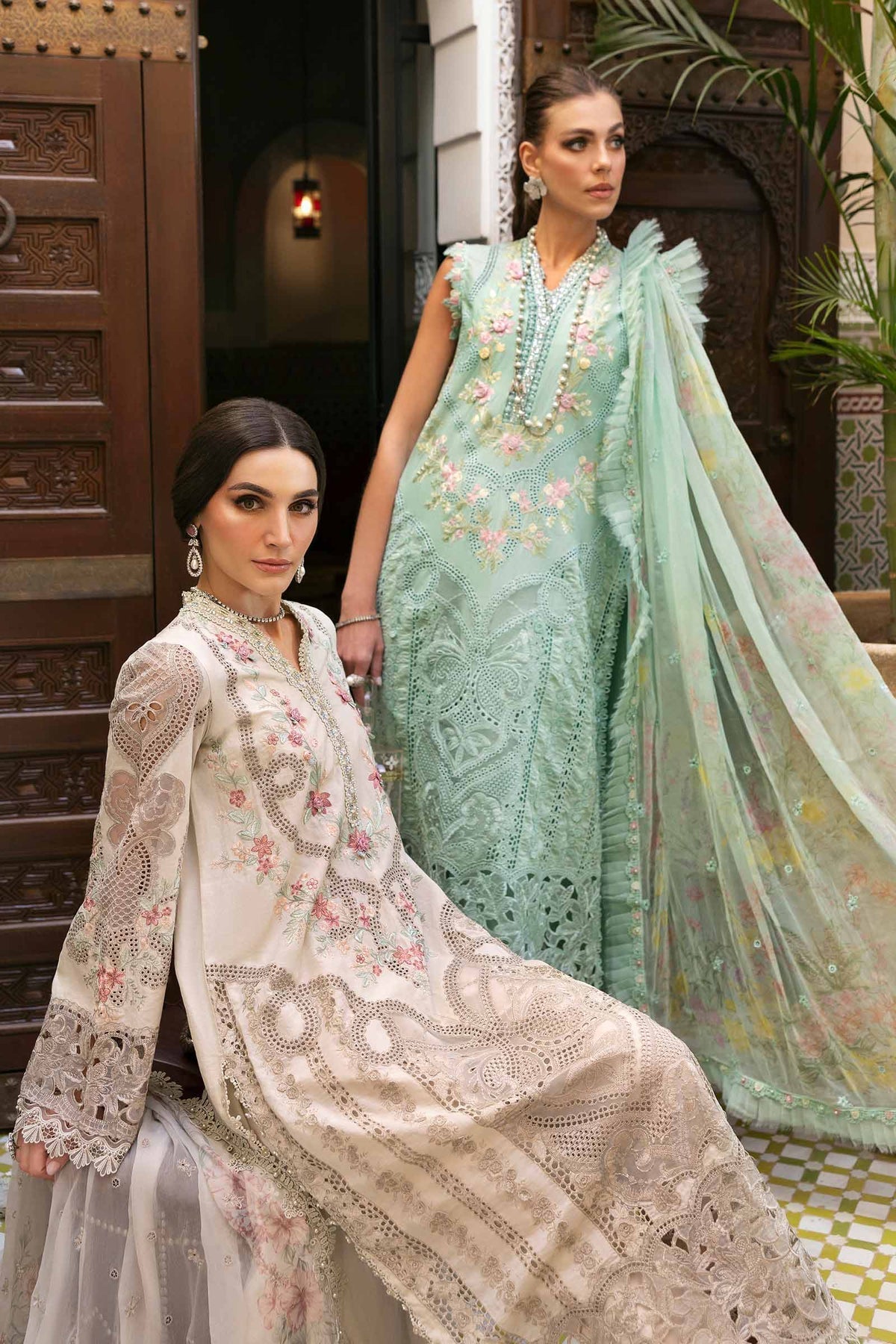 3 Piece Unstitched Embroidered Lawn Suit - D-2514-B