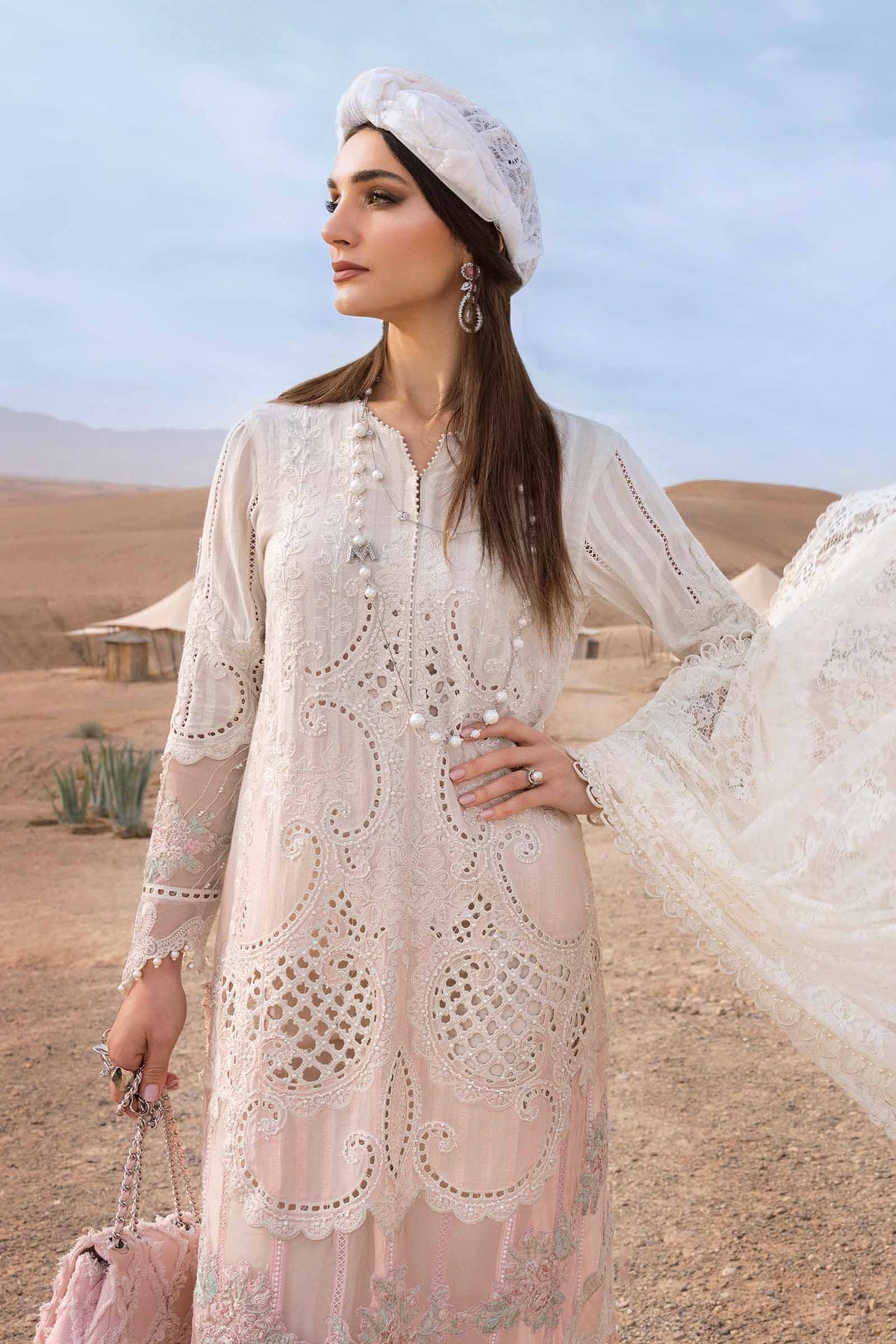 3 Piece Unstitched Embroidered Dobby Lawn Suit - D-2515-A