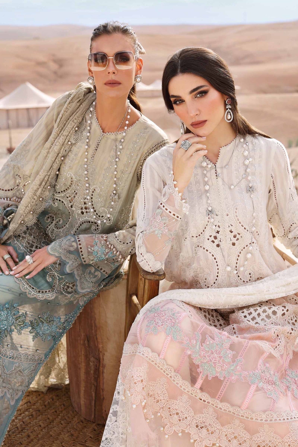 3 Piece Unstitched Embroidered Dobby Lawn Suit - D-2515-B