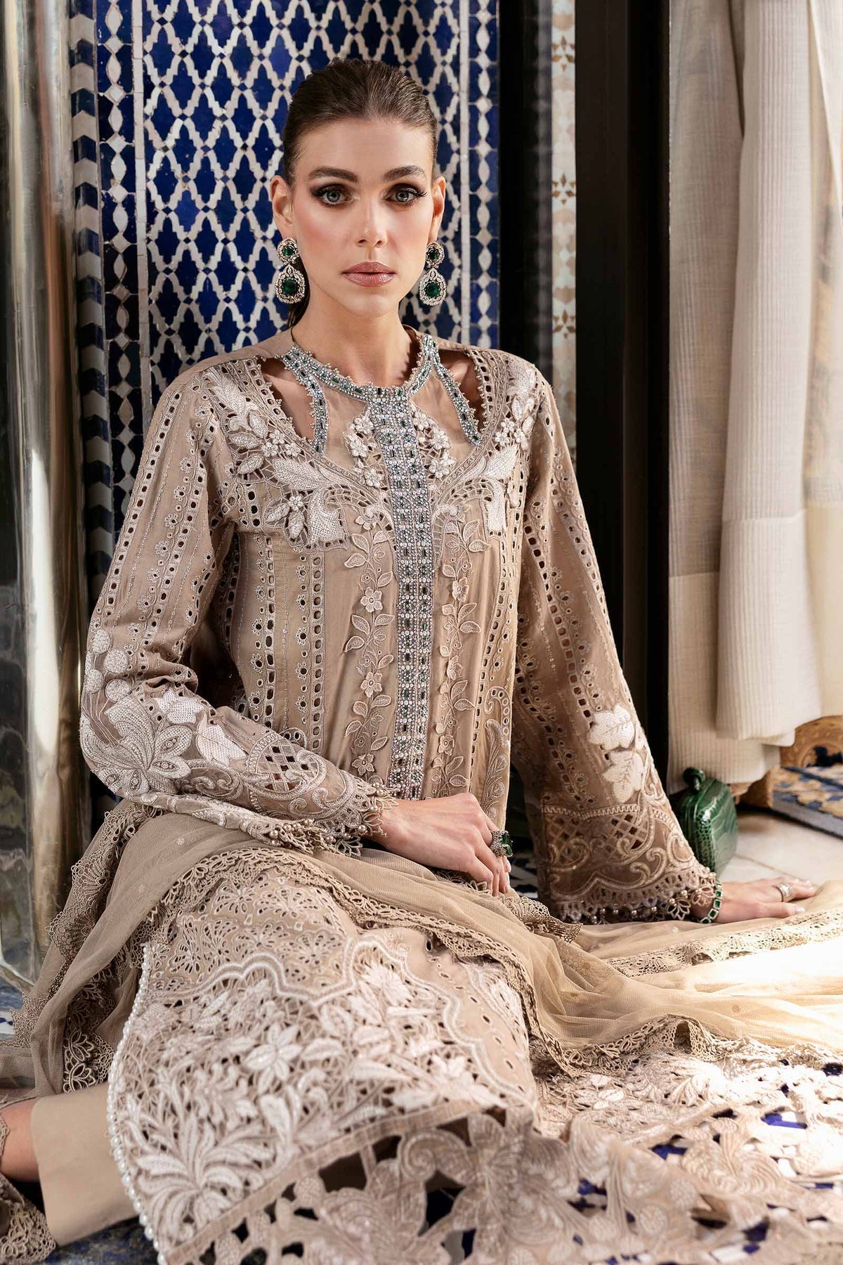 3 Piece Unstitched Embroidered Lawn Suit - D-2502-A