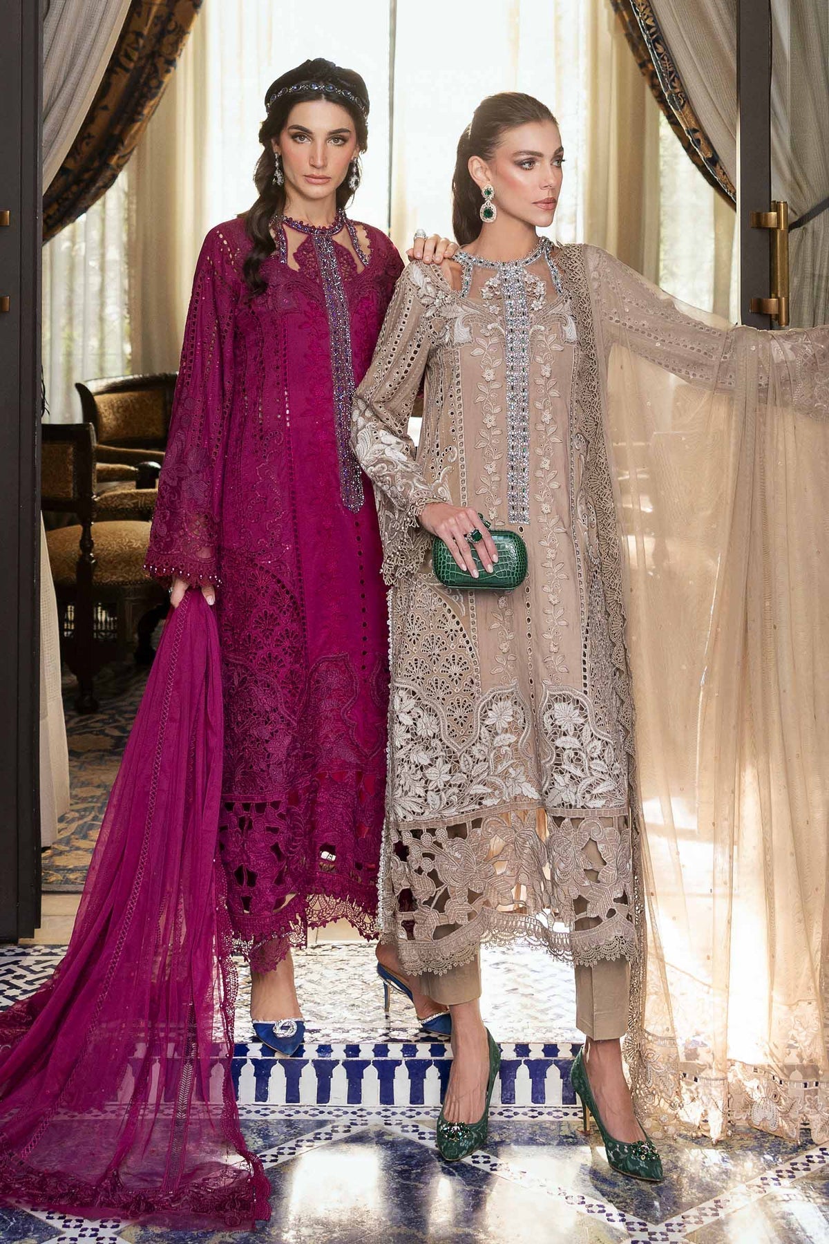 3 Piece Unstitched Embroidered Lawn Suit - D-2502-A