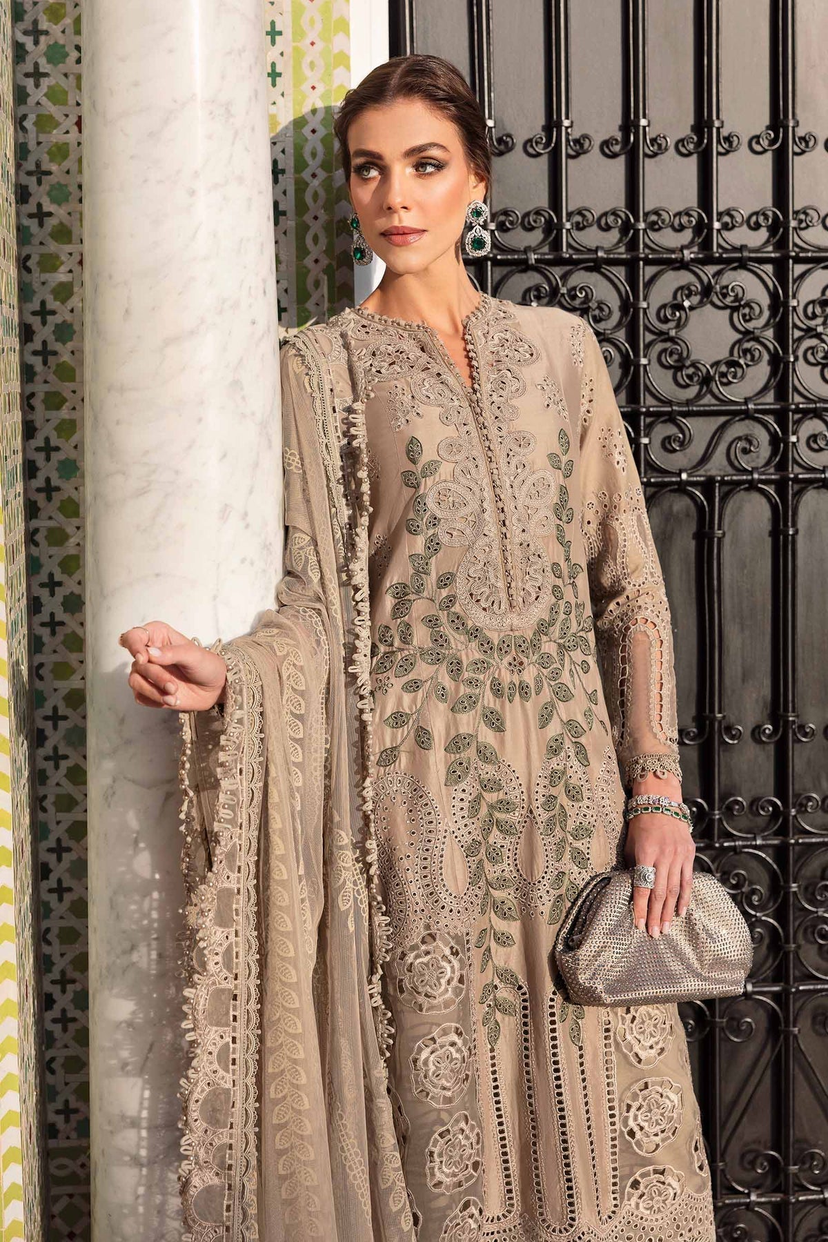 3 Piece Unstitched Embroidered Lawn Suit - D-2503-A