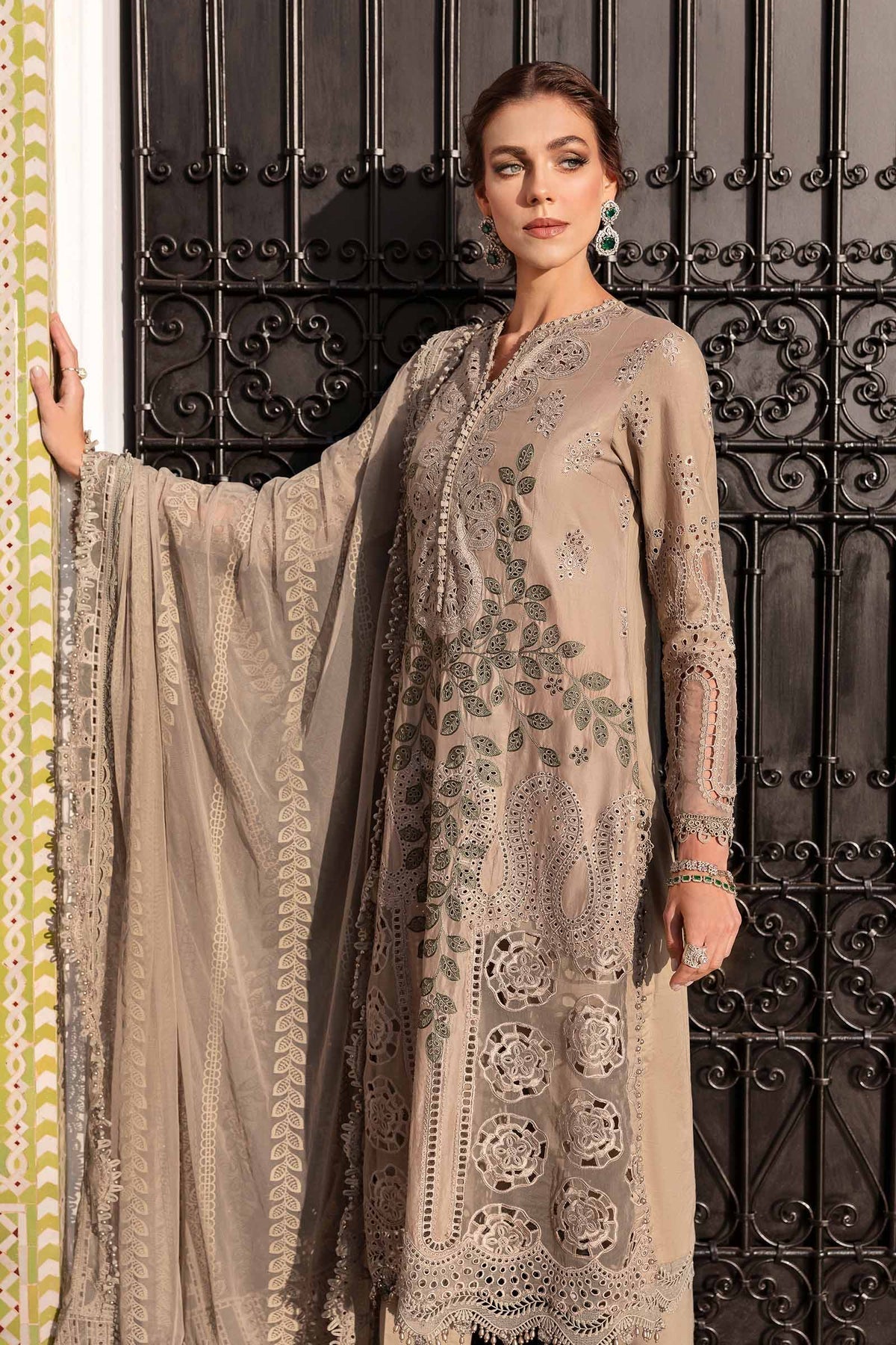 3 Piece Unstitched Embroidered Lawn Suit - D-2503-A