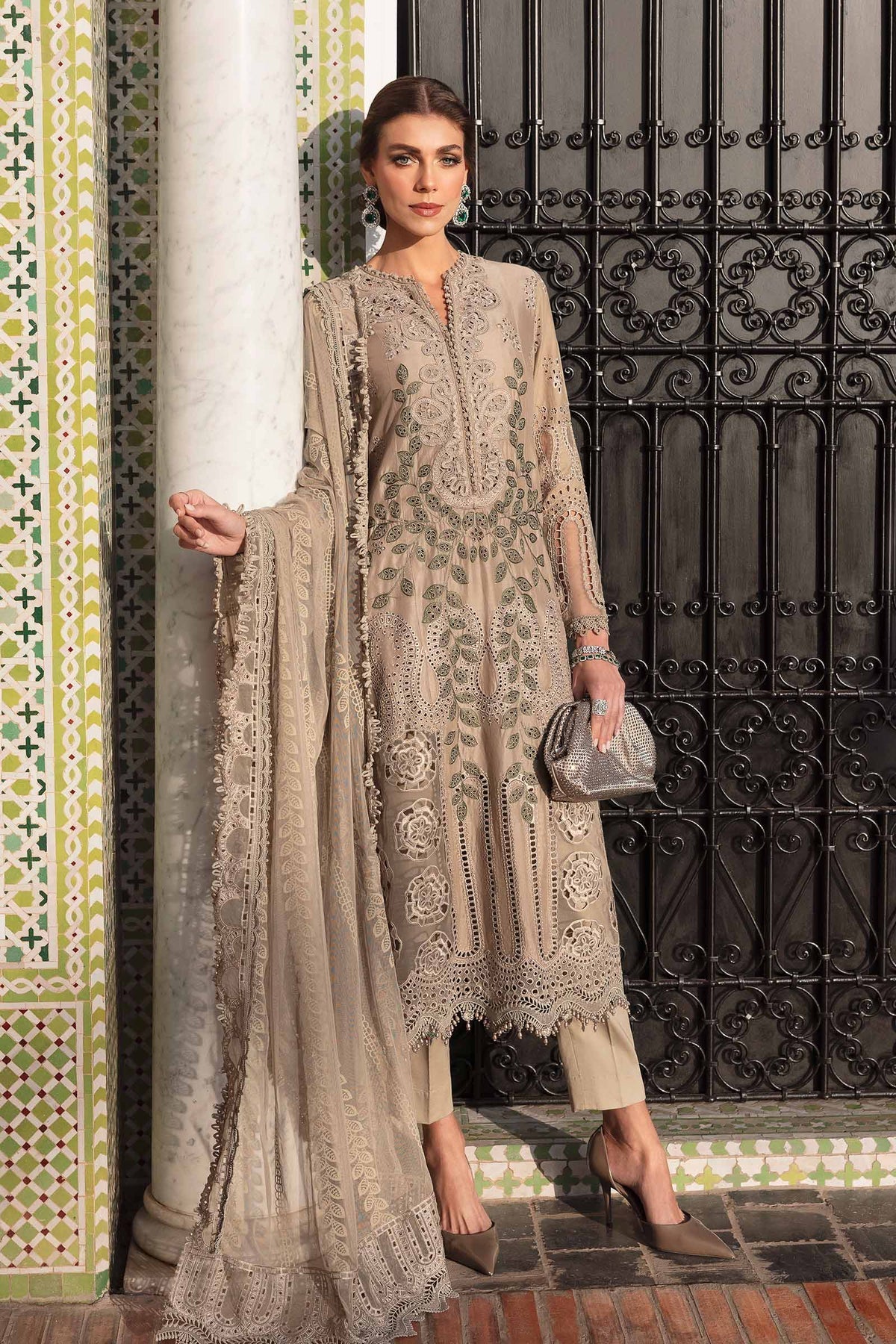 3 Piece Unstitched Embroidered Lawn Suit - D-2503-A