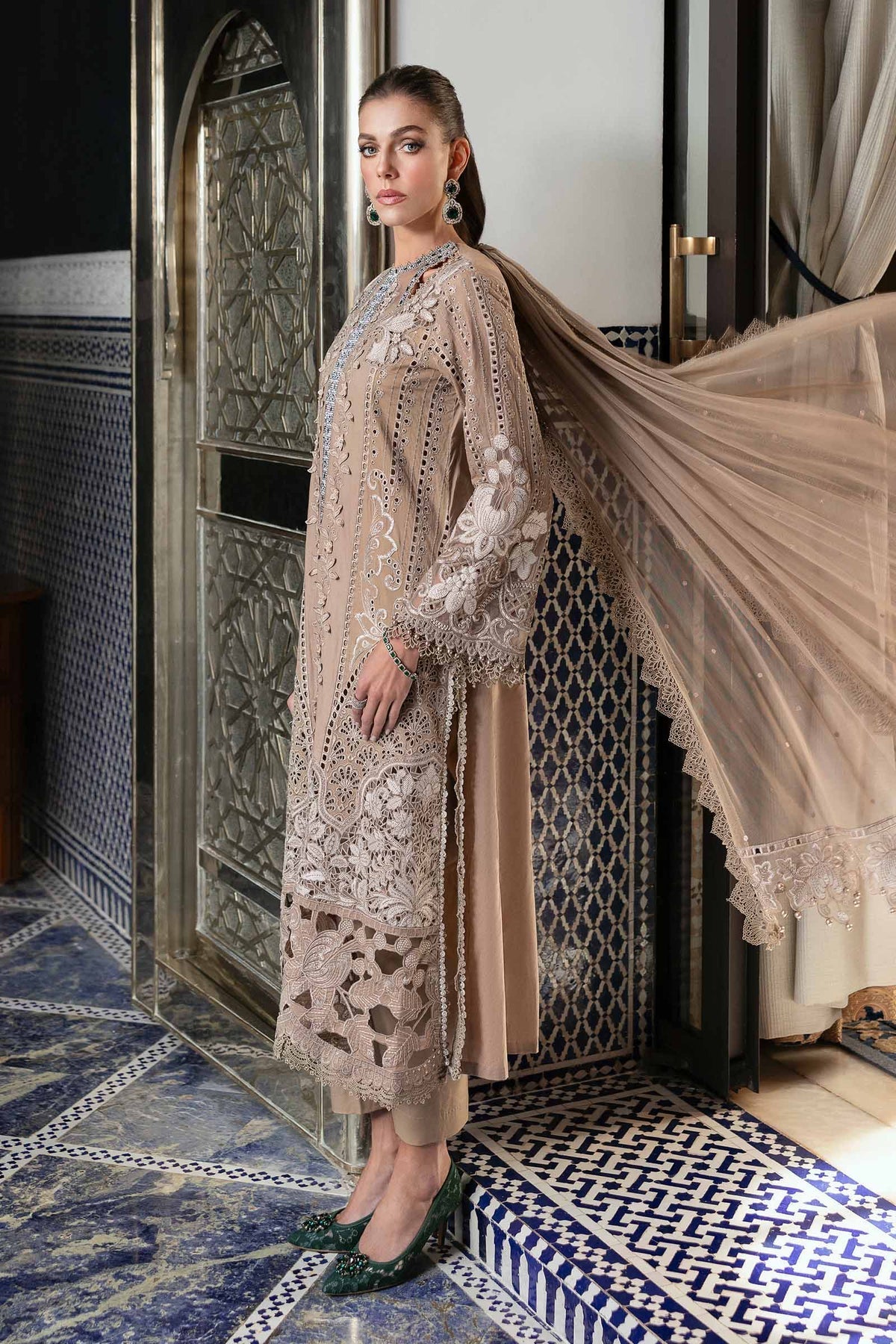 3 Piece Unstitched Embroidered Lawn Suit - D-2503-A