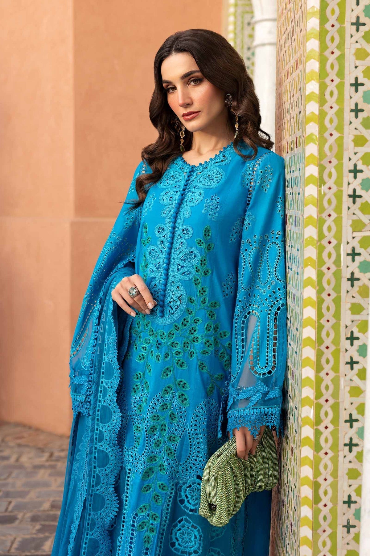 3 Piece Unstitched Embroidered Lawn Suit - D-2503-B