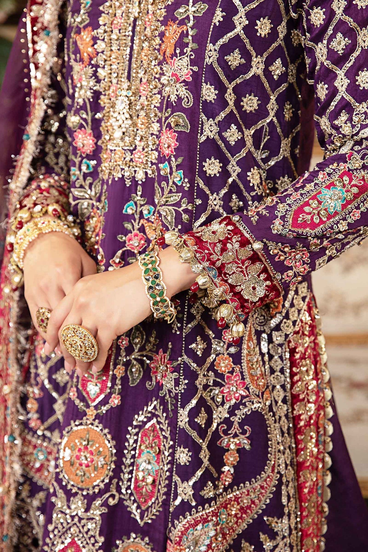 3 Piece Unstitched Embroidered Raw Silk Suit | BD-29