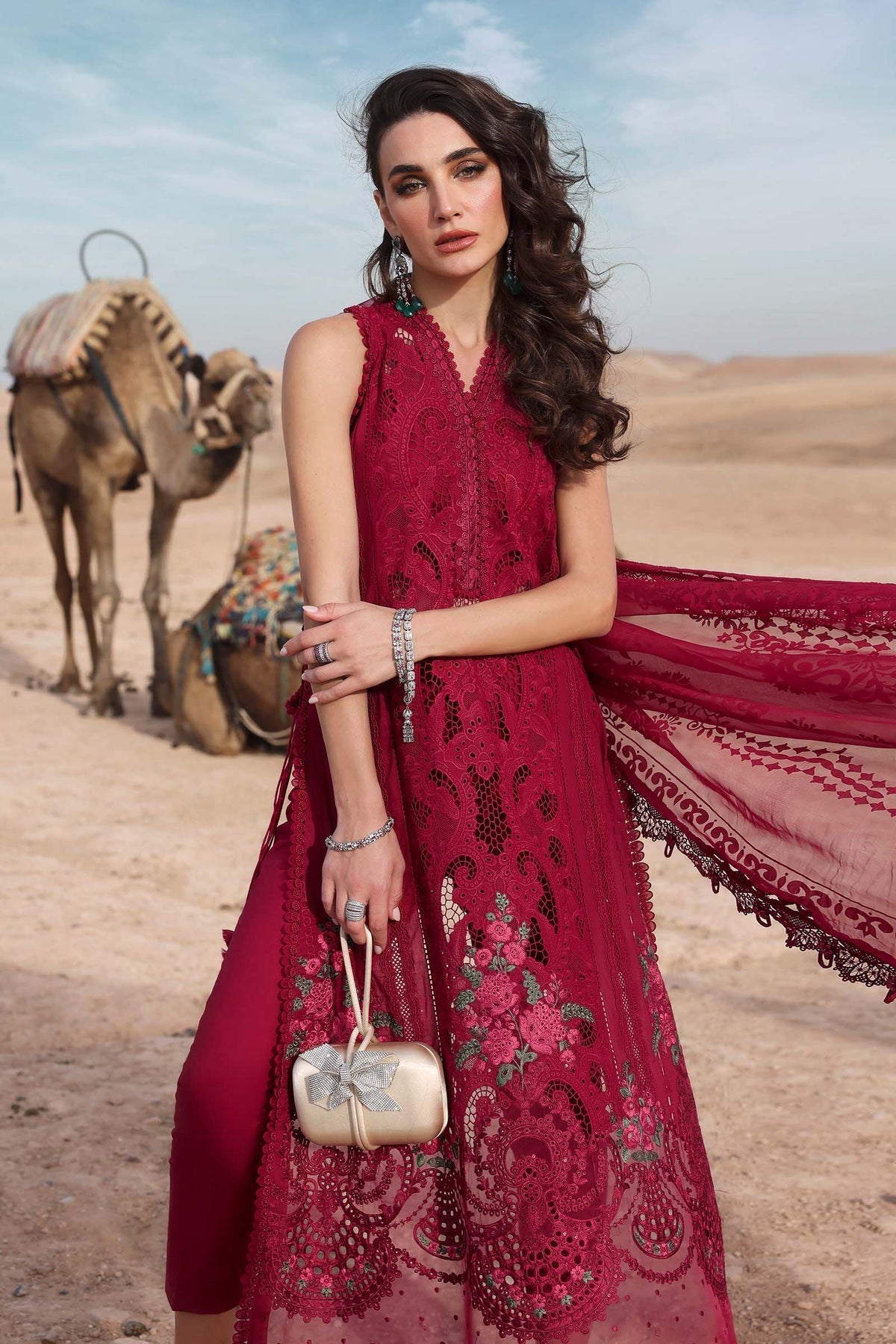 3 Piece Unstitched Embroidered Lawn Suit - D-2504-A