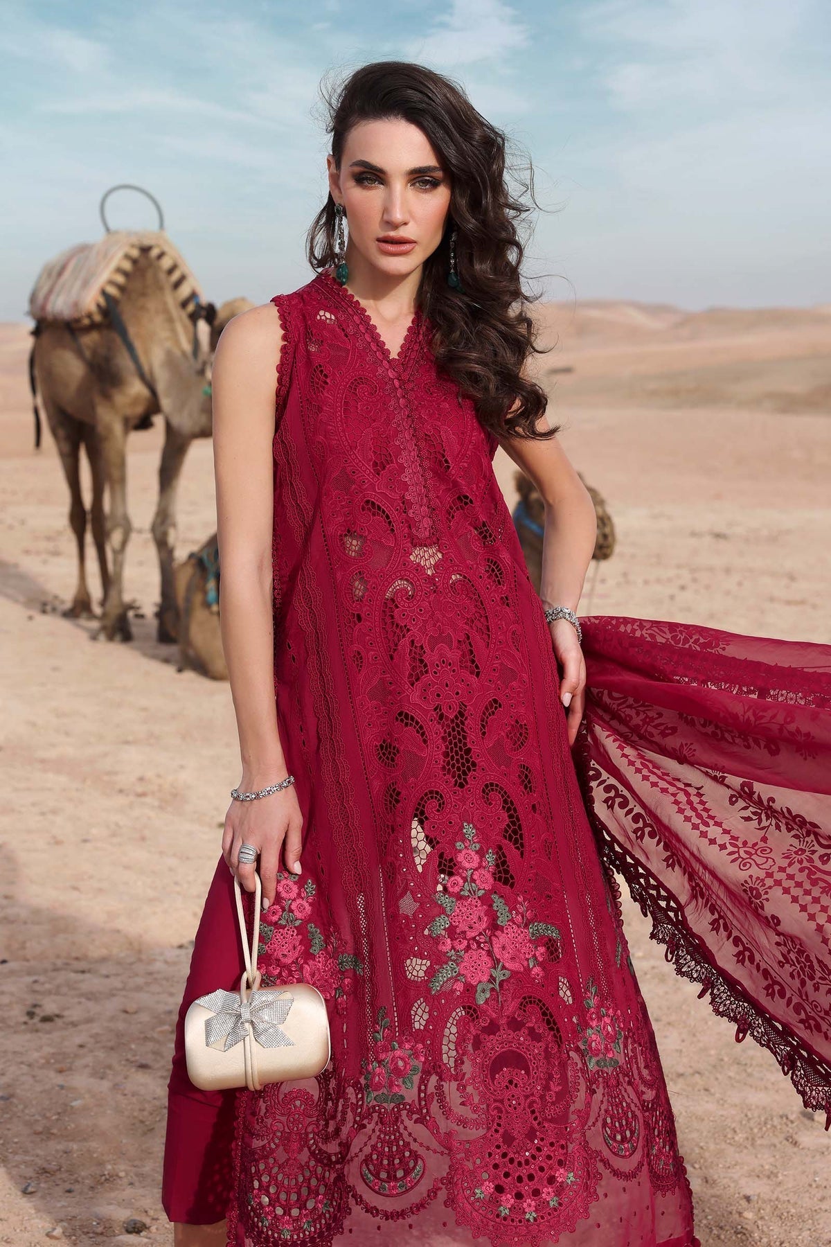 3 Piece Unstitched Embroidered Lawn Suit - D-2504-A