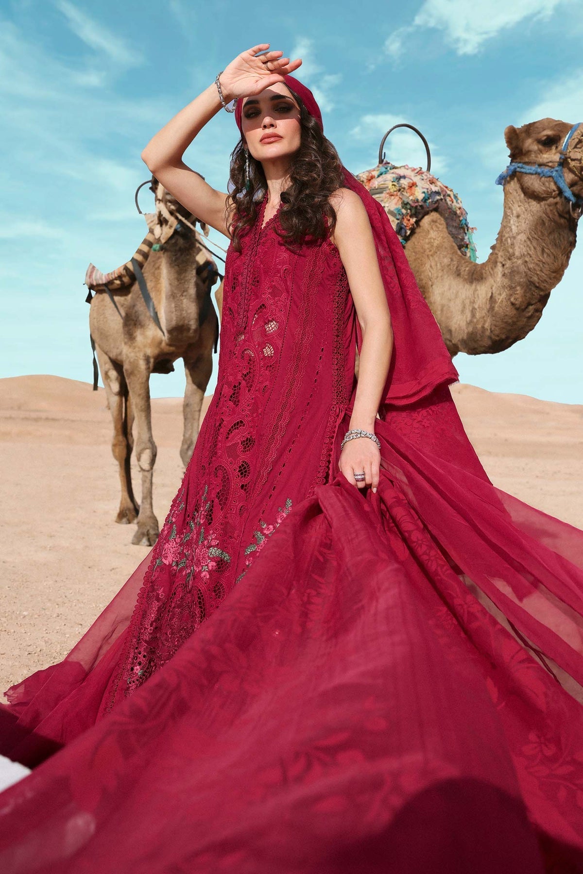 3 Piece Unstitched Embroidered Lawn Suit - D-2504-A