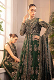 3 Piece Unstitched Embroidered Organza Suit - BD-2904 - Emerald Green