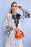 3 Piece Unstitched Embroidered Paper Cotton Suit - D-2505-A