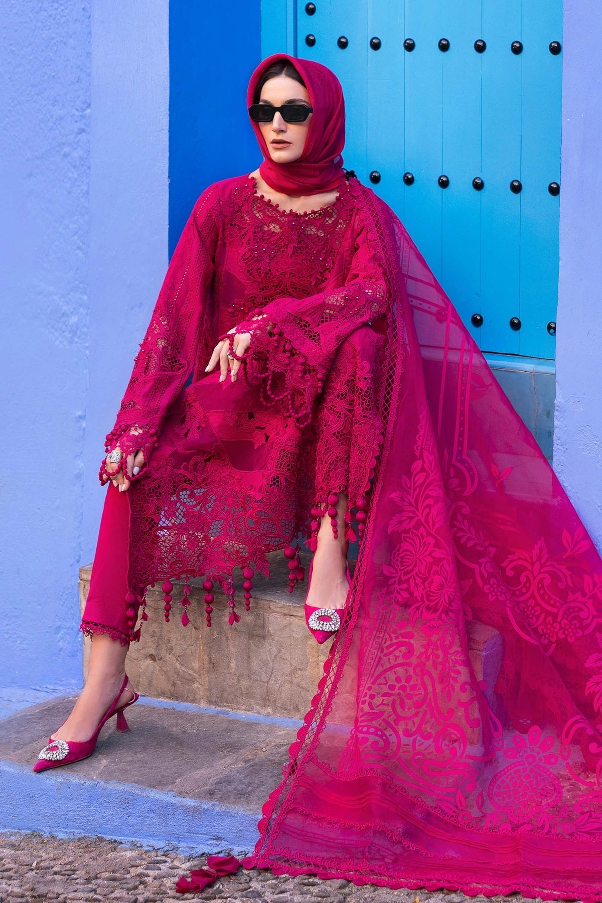 3 Piece Unstitched Embroidered Lawn Suit - D-2508-A