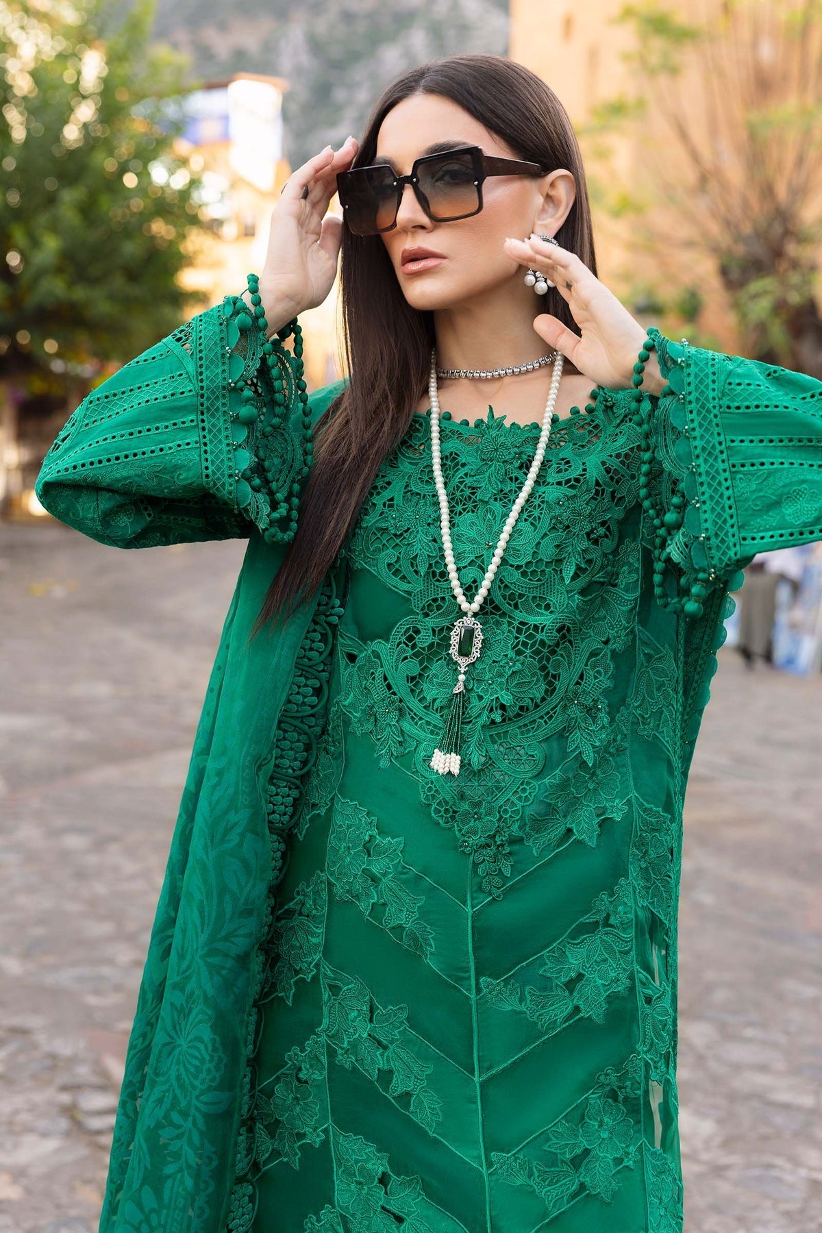 3 Piece Unstitched Embroidered Lawn Suit - D-2508-B