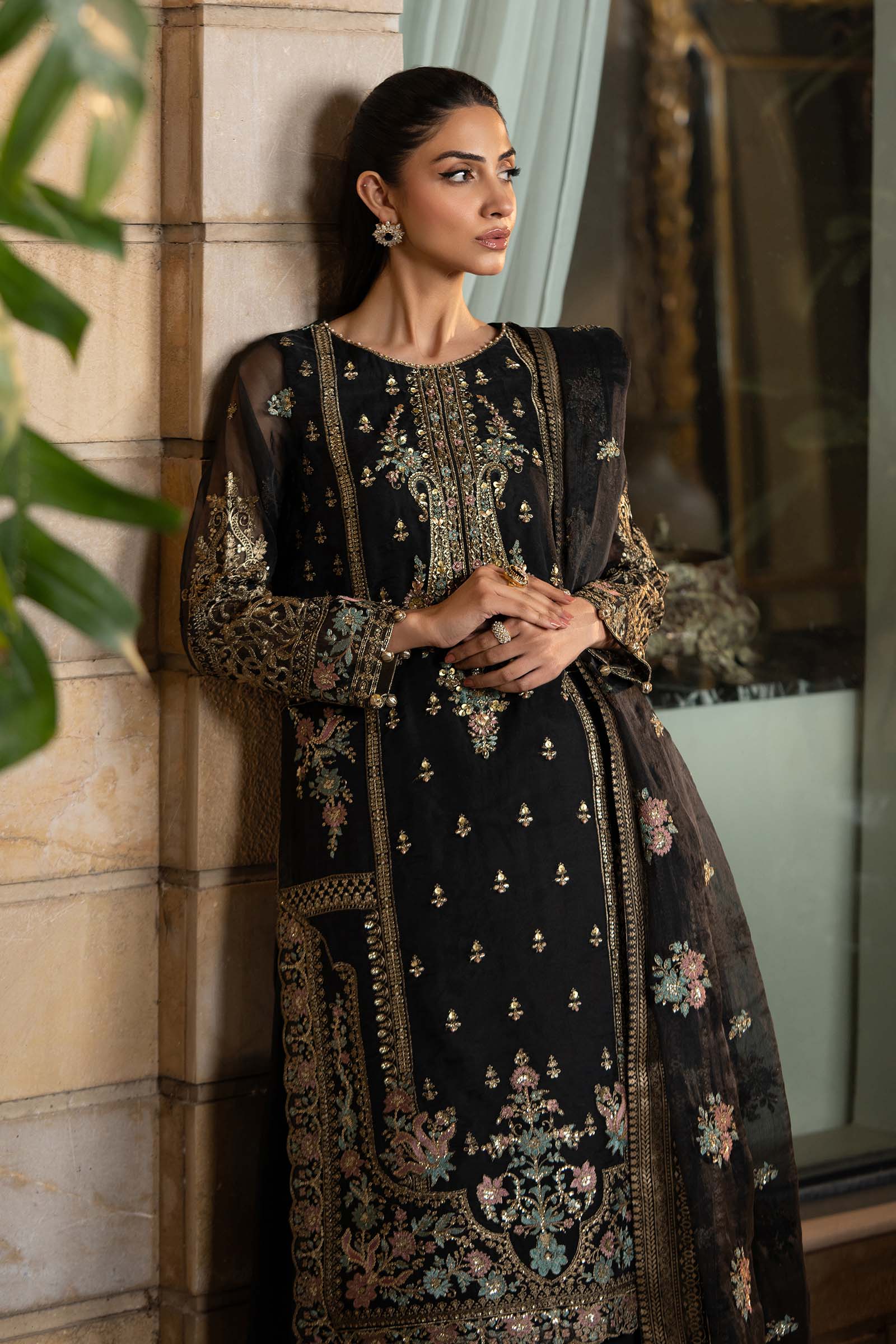 Maria B - SF-EF25-24 3 Piece Embroidered Organza Suit