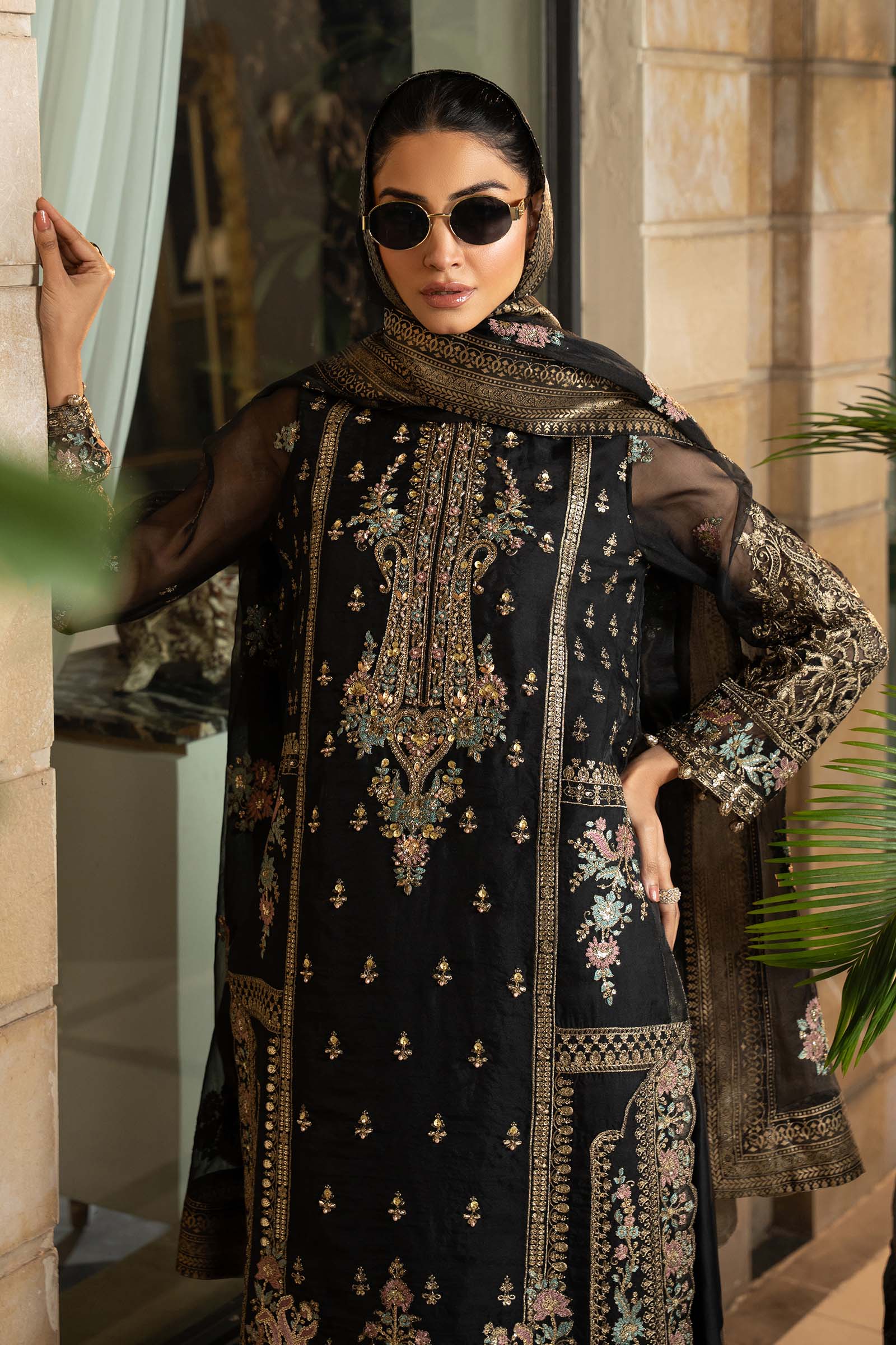 Maria B - SF-EF25-24 3 Piece Embroidered Organza Suit
