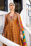 Maria B - Unstitched Embroidered Cotton Satin Suit - CST-812-Orange Mustard