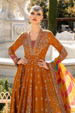 Maria B - Unstitched Embroidered Cotton Satin Suit - CST-812-Orange Mustard