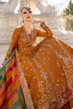 Maria B - Unstitched Embroidered Cotton Satin Suit - CST-812-Orange Mustard