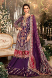 MARIA B - 3 Piece Unstitched Embroidered Raw Silk Suit - BD-2903-Purple-Default