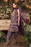 MARIA B - 3 Piece Unstitched Embroidered Raw Silk Suit - BD-2903-Purple-Default