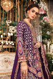 MARIA B - 3 Piece Unstitched Embroidered Raw Silk Suit - BD-2903-Purple-Default