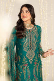 Maria B - Unstitched Embroidered Cotton Satin Suit - CST-805-Deep Ferozi