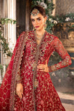 MARIA B - 3 Piece Unstitched Embroidered Organza Suit - BD-2908-Red-Default